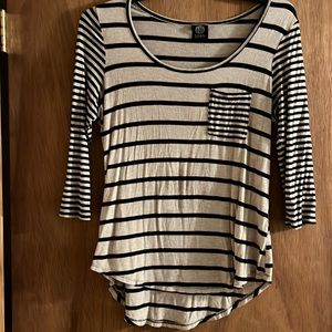 Stripe 3/4 sleeves tee shirt